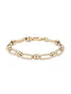 Saks Fifth Avenue Made In Italy Women's 14k Yellow Gold Rondellas & Oval Link Bracelet In Gold