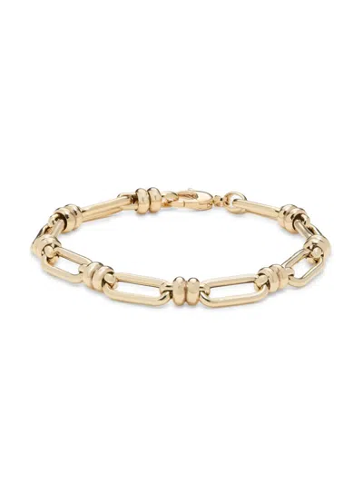 Saks Fifth Avenue Made In Italy Women's 14k Yellow Gold Rondellas & Oval Link Bracelet