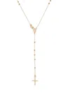 SAKS FIFTH AVENUE MADE IN ITALY WOMEN'S 14K YELLOW GOLD ROSARY LARIAT NECKLACE