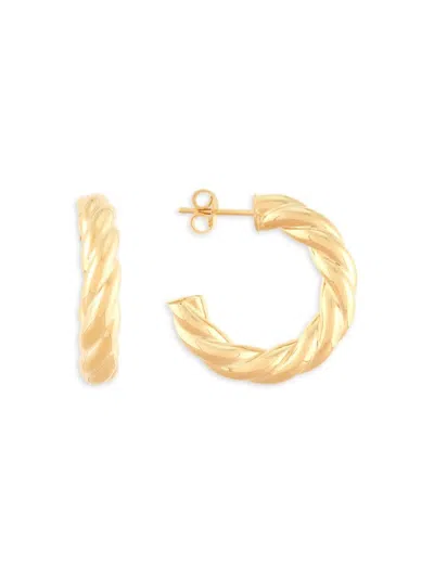 Saks Fifth Avenue Made In Italy Women's 14k Yellow Gold Rose Hoop Earrings