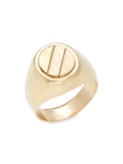Saks Fifth Avenue Made In Italy Women's 14k Yellow Gold Round Signet Ring