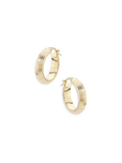 Saks Fifth Avenue Made In Italy Women's 14k Yellow Gold Round Tube Hoop Earrings