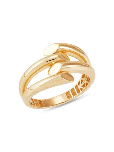 Saks Fifth Avenue Made In Italy Women's 14k Yellow Gold Row Bypass Ring