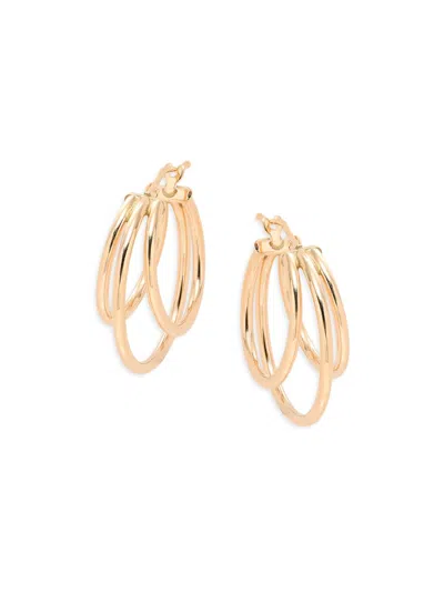 Saks Fifth Avenue Made In Italy Women's 14k Yellow Gold Row Hoop Earrings