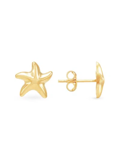 Saks Fifth Avenue Made In Italy Women's 14k Yellow Gold Seastar Stud Earrings