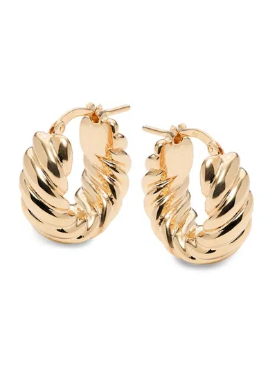Saks Fifth Avenue Made In Italy Women's 14k Yellow Gold Shrimp Hoop Earrings