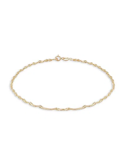 Saks Fifth Avenue Made In Italy Women's 14k Yellow Gold Singapore Chain Anklet