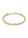 SAKS FIFTH AVENUE MADE IN ITALY WOMEN'S 14K YELLOW GOLD SQUARE OBLONG LINK CHAIN BRACELET