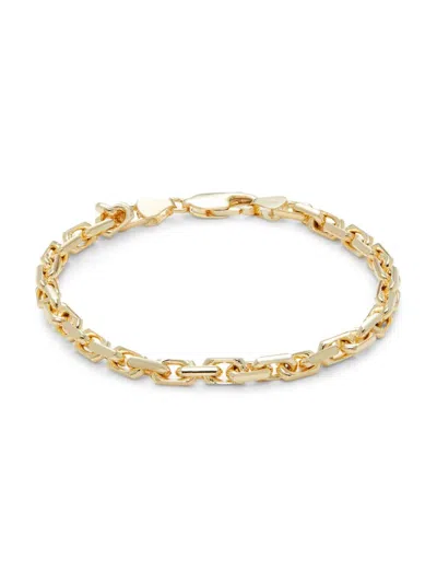 Saks Fifth Avenue Made In Italy Women's 14k Yellow Gold Square Oblong Link Chain Bracelet