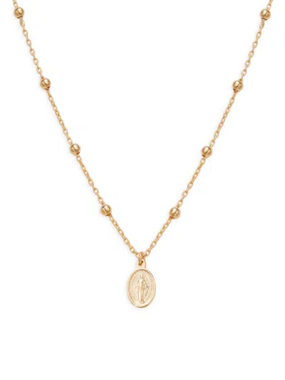 Saks Fifth Avenue Made In Italy Women's 14k Yellow Gold St Mary Pendant Necklace