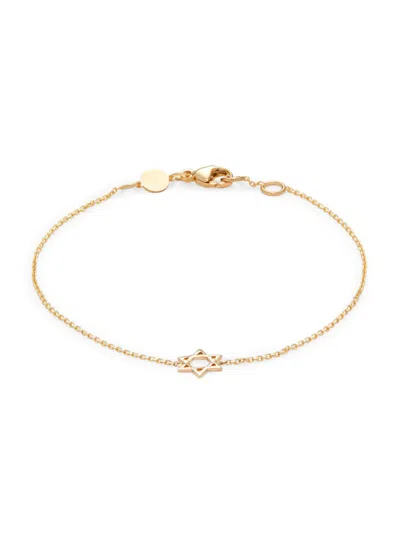 Saks Fifth Avenue Made In Italy Women's 14k Yellow Gold Star Of David Bracelet