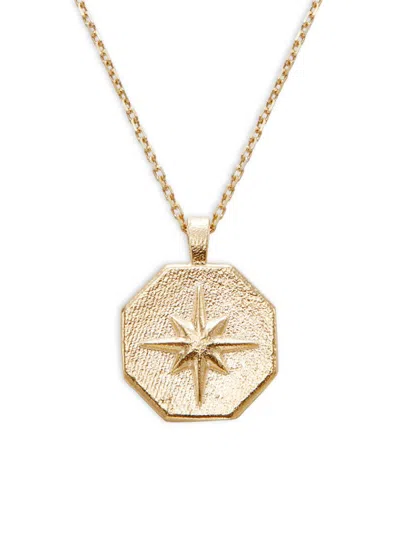 Saks Fifth Avenue Made In Italy Women's 14k Yellow Gold Starburst Medallion Pendant Necklace