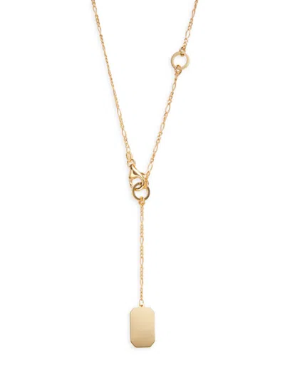 Saks Fifth Avenue Made In Italy Women's 14k Yellow Gold Tag Lariat Necklace