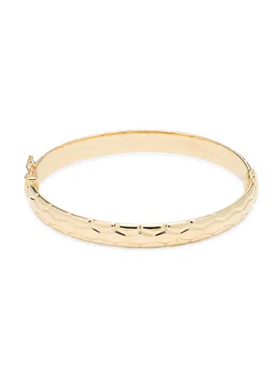 Saks Fifth Avenue Made In Italy Women's 14k Yellow Gold Textured Bangle Bracelet