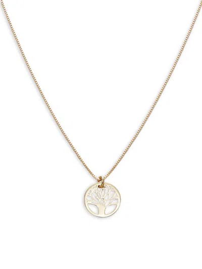 Saks Fifth Avenue Made In Italy Women's 14k Yellow Gold Tree Of Life Pendant Necklace