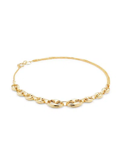 Saks Fifth Avenue Made In Italy Women's 14k Yellow Gold Triple Link Bracelet