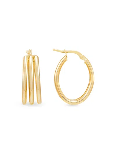 Saks Fifth Avenue Made In Italy Women's 14k Yellow Gold Triple Row Hoop Earrings