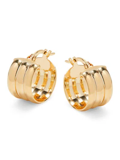 Saks Fifth Avenue Made In Italy Women's 14k Yellow Gold Triple Tube Hoop Earrings