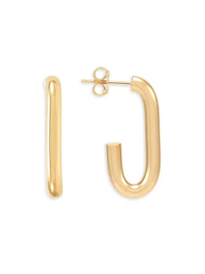 Saks Fifth Avenue Made In Italy Women's 14k Yellow Gold Tube Hoop Earrings