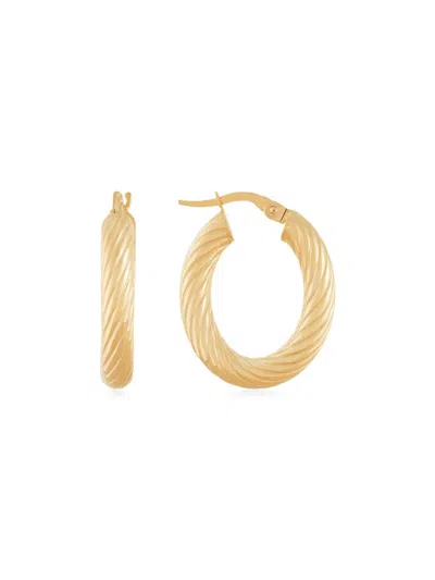 Saks Fifth Avenue Made In Italy Women's 14k Yellow Gold Twist Hoop Earrings