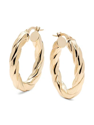 Saks Fifth Avenue Made In Italy Women's 14k Yellow Gold Twist Tube Hoop Earrings