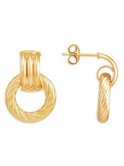 Saks Fifth Avenue Made In Italy Women's 14k Yellow Gold Twisted Earrings