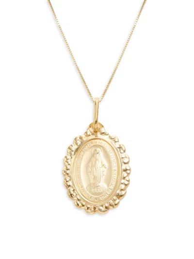 Saks Fifth Avenue Made In Italy Women's 14k Yellow Gold Virgin Mary Pendant Necklace