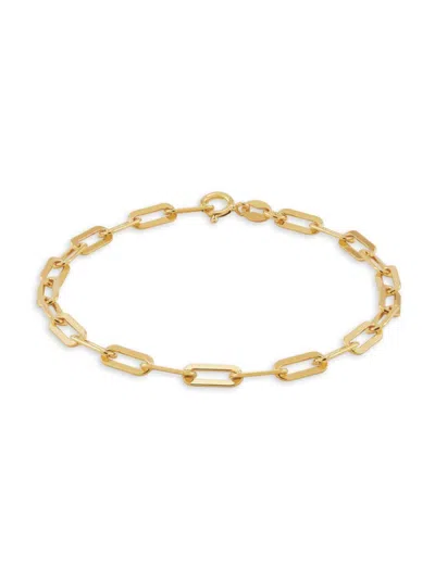 Saks Fifth Avenue Made In Italy Women's 18k Goldplated Paperclip Chain Bracelet In Silver