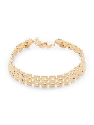 Saks Fifth Avenue Made In Italy Women's 18k Goldplated Silver Panther Stampato Bracelet