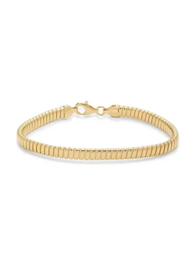 Saks Fifth Avenue Made In Italy Women's 18k Goldplated Silver Tubogas Bracelet