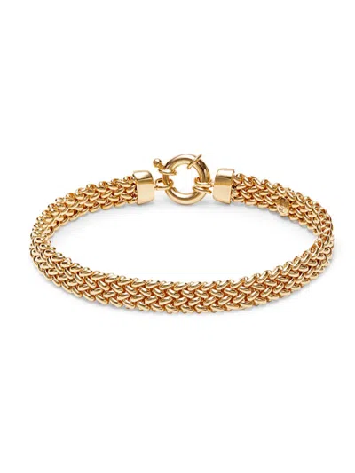 Saks Fifth Avenue Made In Italy Women's 18k Goldplated Sterling Siiver Tessere Bracelet In Silver
