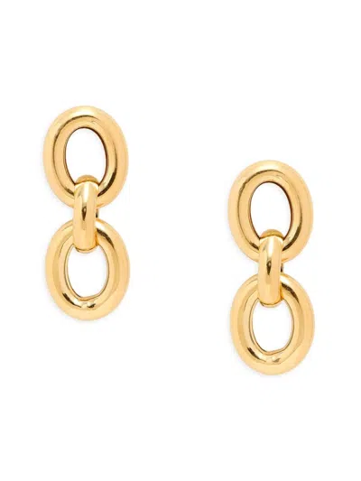 Saks Fifth Avenue Made In Italy Women's 18k Goldplated Sterling Silver Bold Link Drop Earrings