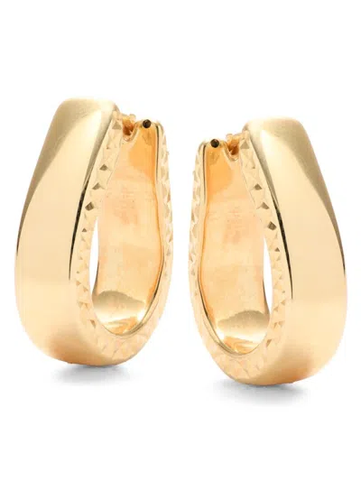 Saks Fifth Avenue Made In Italy Women's 18k Goldplated Sterling Silver Bold Oval Hoop Earrings