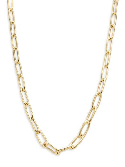 Saks Fifth Avenue Made In Italy Women's 18k Goldplated Sterling Silver Paperclip Chain Necklace/15" In Yellow Gold