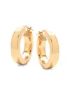 SAKS FIFTH AVENUE MADE IN ITALY WOMEN'S 18K GOLDPLATED STERLING SILVER SQUARE TUBE HOOP EARRINGS