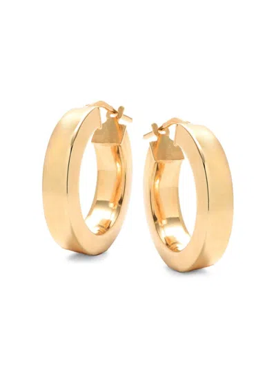 Saks Fifth Avenue Made In Italy Women's 18k Goldplated Sterling Silver Square Tube Hoop Earrings