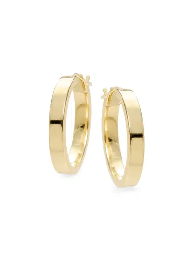 Saks Fifth Avenue Made In Italy Women's 18k Goldplated Sterling Silver Square Tube Hoop Earrings