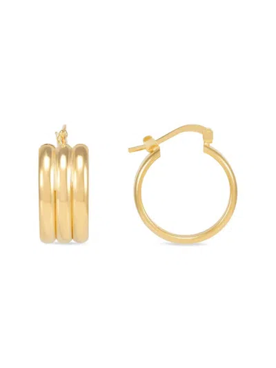 Saks Fifth Avenue Made In Italy Women's 18k Goldplated Sterling Silver Tube Hoop Earrings