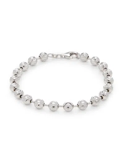 Saks Fifth Avenue Made In Italy Women's Rhodium Plated Sterling Silver Beaded Bracelet