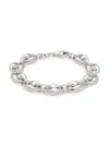Saks Fifth Avenue Made In Italy Women's Rhodium Plated Sterling Silver Mariner Link Bracelet In Silver