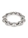 SAKS FIFTH AVENUE MADE IN ITALY WOMEN'S RHODIUM PLATED STERLING SILVER PUFFED MARINER LINK BRACELET