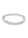 SAKS FIFTH AVENUE MADE IN ITALY WOMEN'S RHODIUM PLATED STERLING SILVER TUBE BANGLE BRACELET