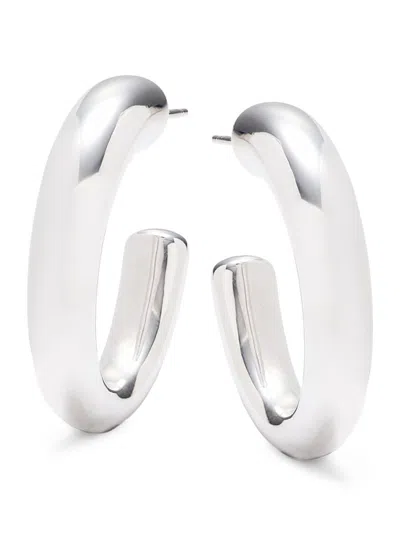 Saks Fifth Avenue Made In Italy Women's Sterling Silver Half Hoop Earrings In White