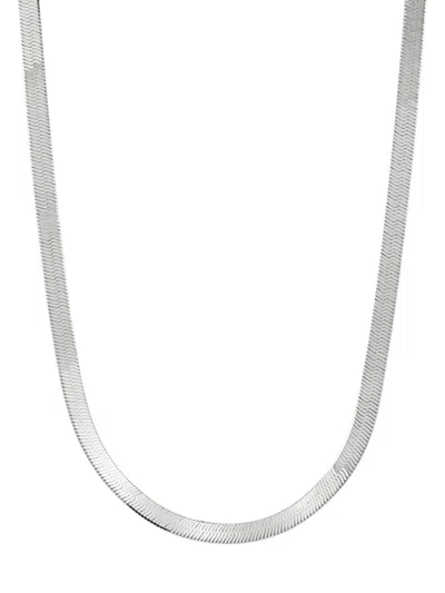 Saks Fifth Avenue Made In Italy Women's Sterling Silver Herringbone Chain Necklace