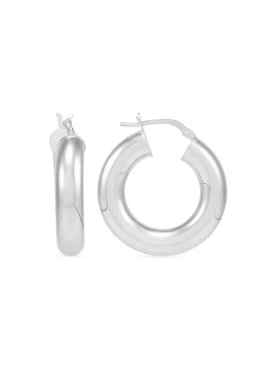 Saks Fifth Avenue Made In Italy Women's Sterling Silver Hoop Earrings