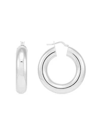 Saks Fifth Avenue Made In Italy Women's Sterling Silver Hoop Earrings