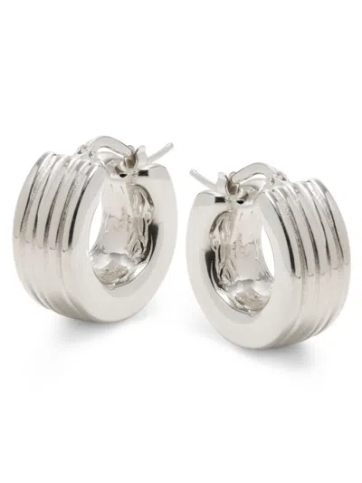 Saks Fifth Avenue Made In Italy Women's Sterling Silver Huggie Earrings
