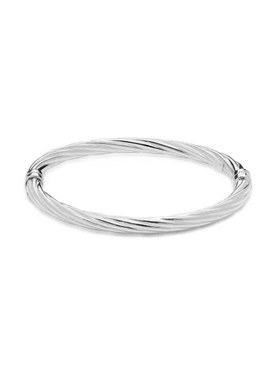 Saks Fifth Avenue Made In Italy Women's Textured Sterling Silver Bangle Bracelet