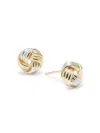 Saks Fifth Avenue Made In Italy Women's Two-tone 14k Gold Stud Earrings In Two Tone
