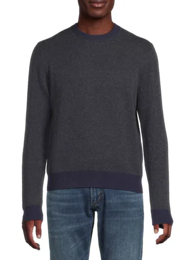 Saks Fifth Avenue Men's 100% Cashmere Birdseye Crewneck Sweater In Gray